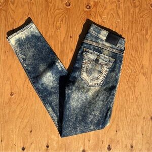 Blue Acid Wash true religion skinny Jeans